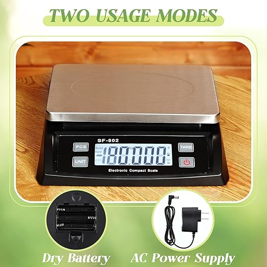 Large Digital Kitchen Scale 66LB 30kg Commercial Food Scale Stainless Bread Scale with LCD Display Commercial Weighing Devices for Baking Cooking(Black)