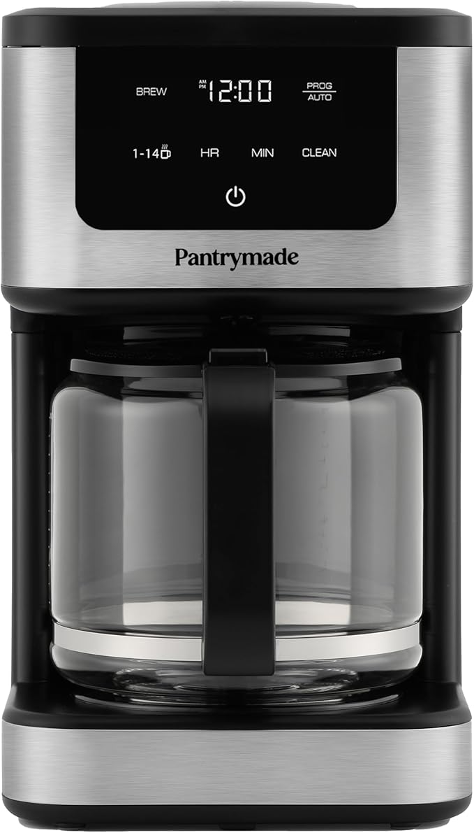 Deluxe 14 Cup Programmable Drip Coffee Maker with Glass Carafe | Large Capacity Coffee Maker 14 Cup with, Auto Shut-Off & Timer | Classic Black