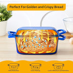 Velaze 3.6QT Dutch Oven for Bread Baking,Oval Cast Iron Enameled Bread Oven Pan with Lid and Offset Handles,Oven Safe to 500°F for Homemade Sourdough Bread(Blue)