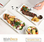 Serving Platters Set of 3, Large Serving Trays 14 inch, White Serving Plates, Ceramic Rectangle Plate, Long Platter for Cake, Sushi, Steak, Dessert, Buffet