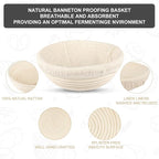 Sourdough Starter Kit with 2 Oval Banneton Proofing Baskets, 24oz Sourdough Jar, Silicone Pastry Mat, Bread Sling and Essential Tools for Sourdough Bread Making