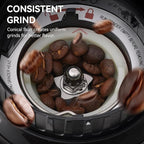 Conical Burr Coffee Grinder Electric with Electronic Timer, Anti-Static, Coffee Grinders for Home Use, Adjustable Conical Burr Mill with 48 Precise Settings for Espersso/Drip/French Press