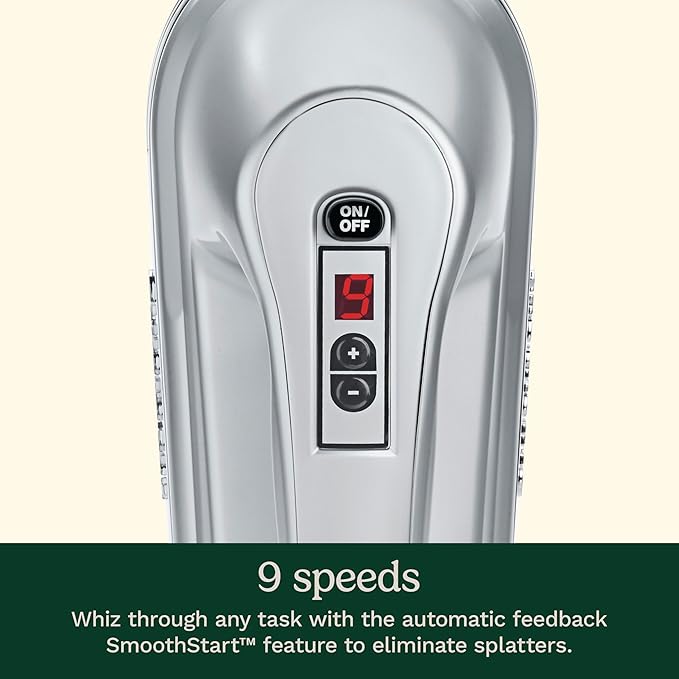 Cuisinart HM-90BCS Power Advantage Plus 9-Speed Handheld Mixer with Storage Case, Brushed Chrome