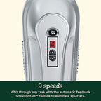 Cuisinart HM-90BCS Power Advantage Plus 9-Speed Handheld Mixer with Storage Case, Brushed Chrome