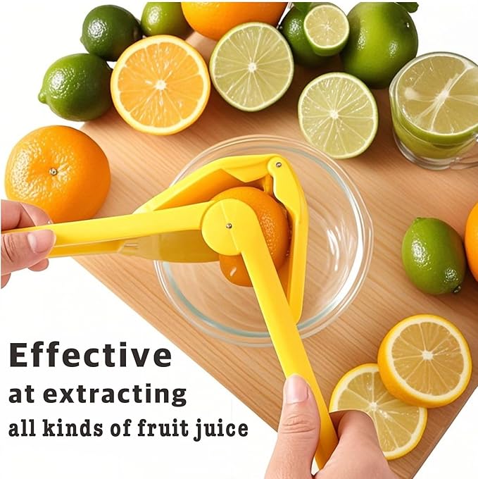 Lemon Squeezer, Effective at Squeezing Out Juice, Easy-to-Use, Very Sturdy, Lemon Juicer, Lime Squeezer, Citrus Juicers, Lemon Juicer Squeezer to Squeeze Lemons, Lime, Citrus, Orange(Yellow)
