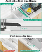 GSlife Extendable Dish Drying Rack - Large 2-in-1 Dish Racks for Kitchen Counter or Over Sink, Anti-Rust Dish Drainer with Drainboard, 2 Pan Slots and Utensil Holder, Black