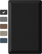 Ophanie Kitchen Mats for Floor, 9/10 inch Thick, 20x32 Anti Fatigue Cushioned Mat, Kitchen Rugs, Waterproof, Comfort Ergonomic Standing Mat for Office, Home, Sink, Black Non-Slip Ridged Bottom