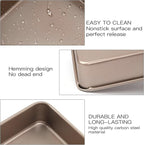 3 Pack Baking Sheet Pans, Deep Size Baking Pan Nonstick Cookie Sheet Brownie Cake Pan Bread Pan Toaster Oven Tray Bakeware (8.6 x 6.6 x 1.7'',11 x 9 x 2",12.7 x 10.6 x 2.4'')