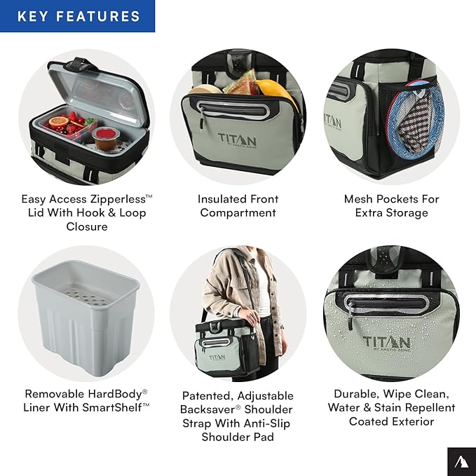 Titan by Arctic Zone 30 Can Zipperless Soft Cooler with HardBody Liner