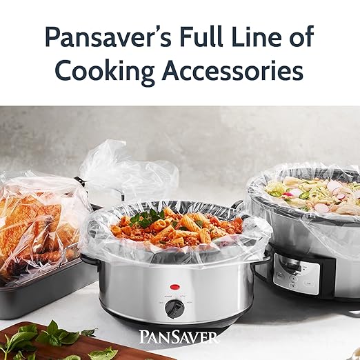 PanSaver Low Temperature Liners for Easy Clean Up - Disposable Buffet Pan Liners, Ovenable up to 220F - Clear (Third Pan - Medium & Deep | 19 x 14 IN)