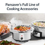 PanSaver Low Temperature Liners for Easy Clean Up - Disposable Buffet Pan Liners, Ovenable up to 220F - Clear (Third Pan - Medium & Deep | 19 x 14 IN)