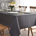 maxmill Jacquard Table Cloth Waving Pattern Water Resistant Wrinkle Resistance Heavy Weight Soft Tablecloth for Kitchen Dinning Tabletop Decoration Oblong 60 x 140 Inch Charcoal