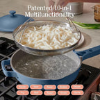 Our Place Always Pan 2.0-10.5” (2.6 Qt) Nonstick, Toxin-Free Ceramic Cookware | Patented 10-in-1 Aluminum Frying & Sauté Pan | Safe for Oven, Induction & All Cooktops up to 450°F | Blue Salt