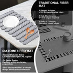 Large Stone Dish Drying Mat for Kitchen Counter, 24"×16"- Quick Drying Diatomaceous Earth Mats for Multi - Purpose, Eco-Friendly ,Super Absorbent, Foldable ,Non-Slip