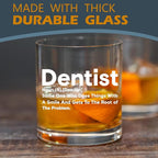 kunlisa Dentist Gifts Whiskey Glasses, Dental Hygienist Assistant Gifts, Dental 10 oz Drinking Rocks Glasses for Women Men Whisky Cocktail Scotch Bourbon Liquor