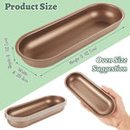 CYEAH 6 Pcs Mini Loaf Pan Baking Pan, 7-Inch Carbon Steel Hot Dog Loaf Pan Set, Non-Stick Hotdog-Shaped Bread and Cake Bakeware for Kitchen Baking, Hot Dog Bun Pan Serving Tray - Gold