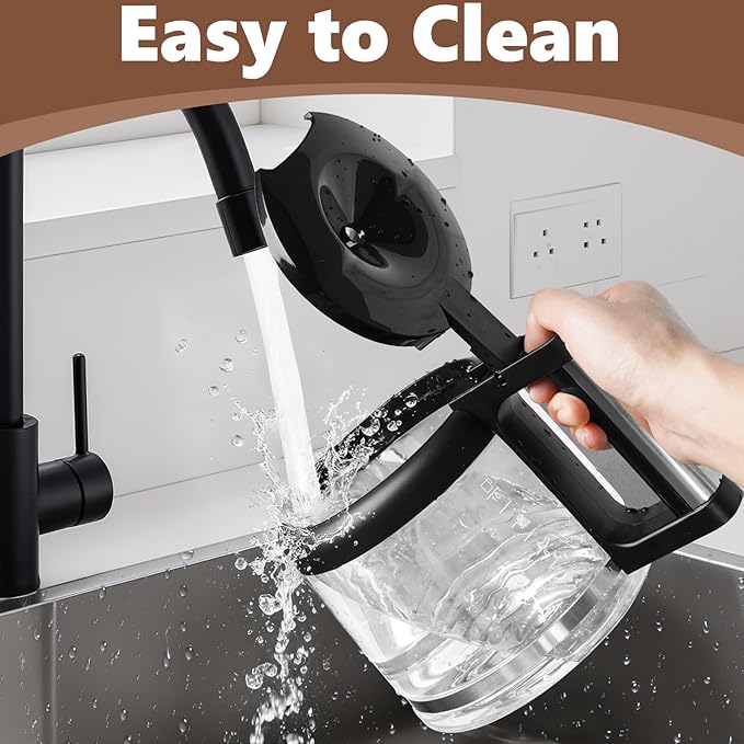 10-Cup Coffee Pot Replacement for De'Longhi COM532M 3066 3067 3093 3094 3111 3112 KF140 KF863 & BCO Series, Glass Carafe Compatible with De'Longhi Coffee Maker Espresso Machine