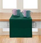 Solino Home Linen Rainforest Green Table Runner 60 Inches - 100% Pure Linen Farmhouse Short Table Runner 14 x 60 Inch Ideal for Dresser and Coffee Tables - Fete