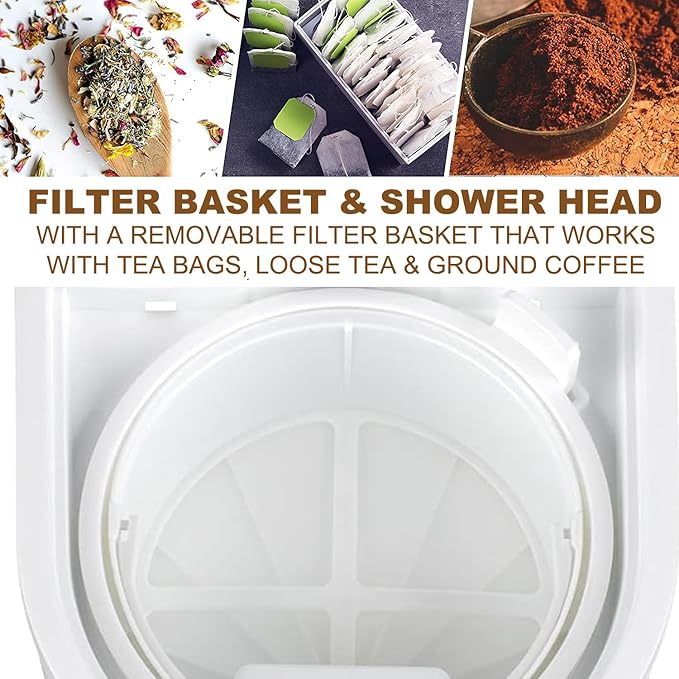 LITIFO Iced Tea Maker and Iced Coffee Maker Brewing System with 2.5-quart Pitcher, sliding strength selector for Taste Customization, Stainless Steel (White)