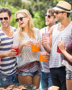 YOUBET 24PCS Plastic Drinking Glasses - 14OZ Pink Hobnail Drinkware Glasses - Vintage Glassware Textured Beaded Cups for Water, Beer, Whiskey, Juice and Various Mixed Drinks