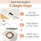Folding Proofer Bread Proofing Box with 0-120℉ Temp Control & 1–9H Timer Slow Cooker Bread Pizza Dough Proofing Box Sourdough Starter Warmer Kit for Home Bread & Pizza Cooking