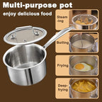 MOUTIUS 1QT+2QT+3.5QT With Steamer Handle Triple Stainless Steel Saucepan with Lid, Ramen Pot with Clear Glass Cover, Small Sauce Pan for Cooking Oatmeal, Dishwasher-Safe, Suitable for All Stoves