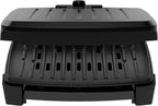 GEORGE FOREMAN® Contact Submersible™ Grill, 5-Serving Grill - Adjustable Temperature Control, Black Plates, Wash the entire grill
