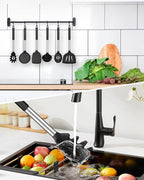 Silicone Cooking Utensil Set, 8Pcs Non-stick Cookware with Stainless Steel Handle, BPA Free Heat Resistant Kitchen Tools with Spatulas, Turners, Spoons, Skimmer and Pasta Fork