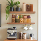 ComSaf Glass Food Storage Jars Set of 6, Tall Glass Storage Containers with Lids, Spaghetti Jar, Canisters Set for the kitchen, Pasta, Flour, Nuts, Oat, Coffee and Sugar Container, Pantry Organization