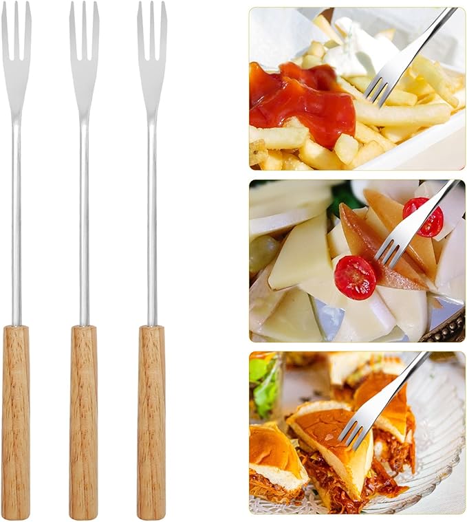 Pack of 6 Fondue Forks Chocolate Cheese Dipping Set Candy Dipping Forks, DIY Baking Supplies Stainless Steel Cake Dipping Fork