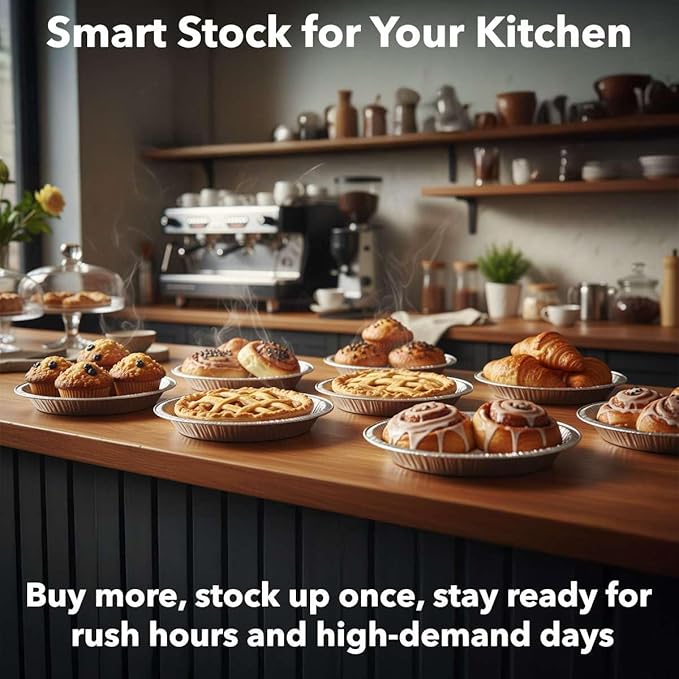 1000-Pack 9 5/8" Foil Pie Pans - Deep 1 3/16" Disposable Aluminum Pie & Tart Pans with Full Curl Rim - For Bulk Baking, Portion Prep, To-Go Meals, Market Stands & Foodservice Lines