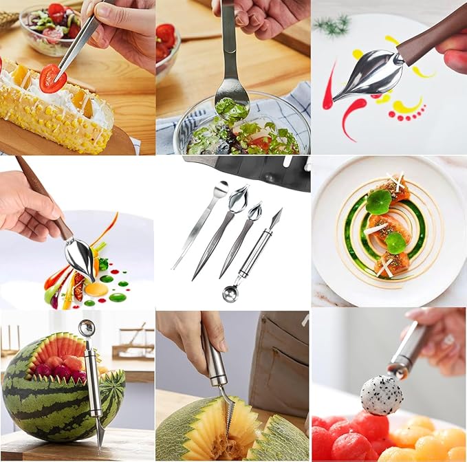 DUEBEL All-in-One Culinary Plating Set, 12 Piece Professional Chef Plating Kit for Home Cooks and Beginners' Perfect Plating (12 Piece)