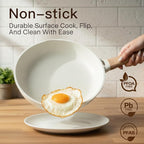 Pots and Pans Set Non Stick Non-Toxic 22 Pcs Ceramic Cookware Sets Nonstick Kitchen Pot&Pan With Lid Cream White Granite Induction Compatible with Glass Lids Crepe Frying Pan PFOA/PFOS-Free