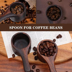 Yardwe 2Pcs Wooden Coffee Scoop Mini Measuring Spoons for Coffee Tea Sugar Milk Powder