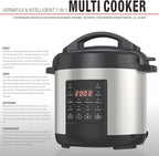 EMB Ironblade 7-in-1 Multi Cooker, 6-Liter, 1000W Stainless Steel Programmable Pressure Cooker, Slow Cooker, Rice Maker, Steamer, Sauté Pan, Food Warmer, Yogurt Maker