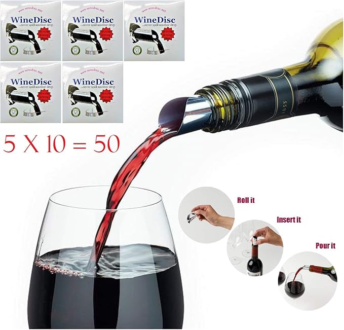 The Original Wine Disc - Drop Stopping Flexible Pour Spout (50)