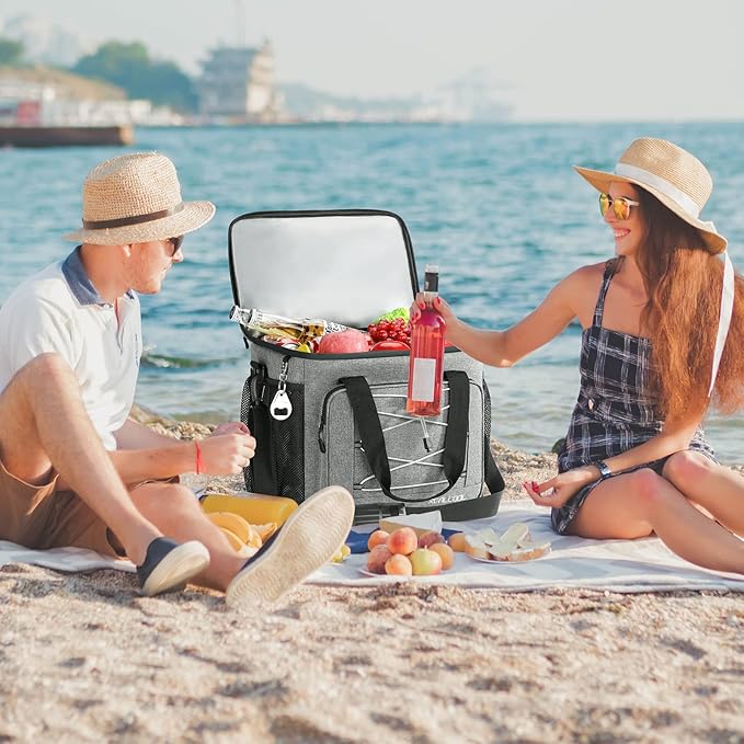 RealCool Soft Cooler Bag 35/45Can, Collapsible Cooler Insulated Leak Proof, Large Lunch Box for Men Women, Soft-Sided Cooler for Picnic, Grocery, Beach, Camping, Travel