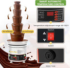 Commercial Chocolate Fountain 6-Tier 13Lbs Large Chocolate Fondue Tower Stainless Steel Hot Chocolate Waterfall Machine Easy Assembly for Nacho Cheese BBQ Sauce Ranch Liqueurs Digital-control