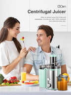 Juicer Machine, 800W Centrifugal Juicer Extractor with Wide Mouth 3” Feed Chute for Fruit Vegetable, Easy to Clean, Stainless Steel, BPA-free (Aqua)