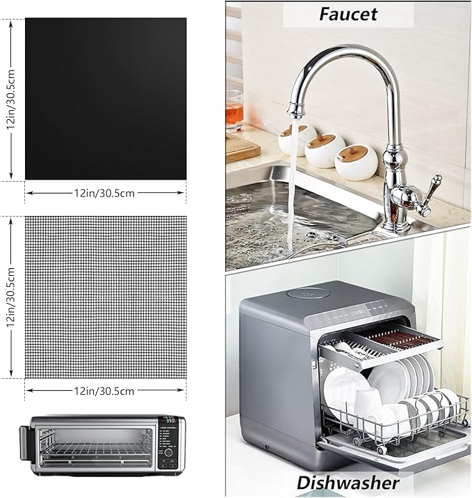 100x Disposable Parchment Paper with 1x Reusable Air Fryer Oven Liner & Mesh Grill Mat for Ninja Foodi SP101 SP201 SP301, 12inch Parchment Paper & Liner for Bottom of Oven & Non-Stick Toaster Oven Mat