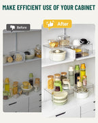 Acrylic Cabinet Organizer, Set of 2 Shelf Organizer, Spice Rack Organizer for Cabinet, Desk Countertop Organizer, Stackable Shelves for Pantry Kitchen Storage and Organization