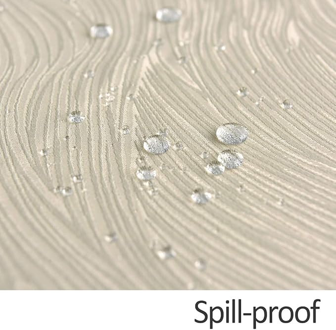maxmill Jacquard Table Cloth Swirl Design Water Resistant Wrinkle Resistance Heavy Weight Soft Tablecloth for Kitchen Dinning Tabletop Decoration Oblong 60 x 140 Inch Beige