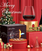 Stemless Wine Glasses Set of 4, 15oz Hand Blown Crystal Red White Wine Glass, Ideal for Daily Use and Special Days, Perfect Gifts for Both Men and Women, Father's Day