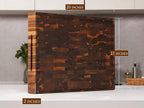 AZRHOM Extra Large Thick Walnut Wood End Grain Cutting Board 20x15x2 In, Wooden Butcher Block, Chopping Board For Kitchen with Juice Groove Handles Non-Slip Pats (Gift Box)