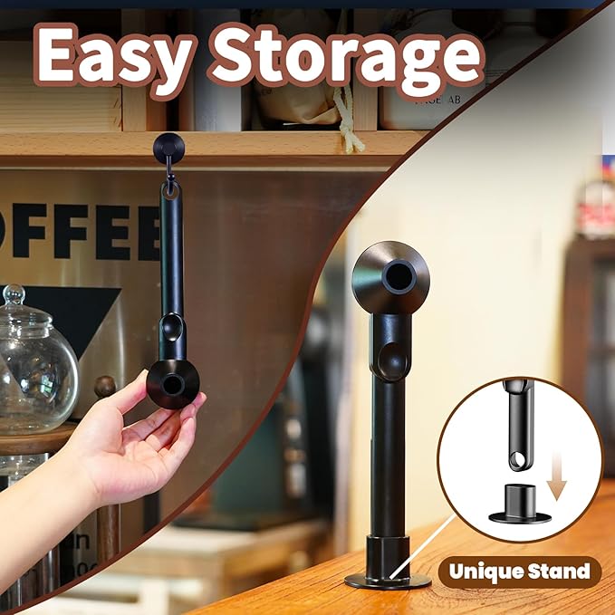 Coffee Scoop with Funnel for Ground Coffee, Protein Powder & Tea, for Reusable K-Cup Refiller, 2TBSP Mess-Free, Funnel Design Prevents Spills (Black, 1-Pack)