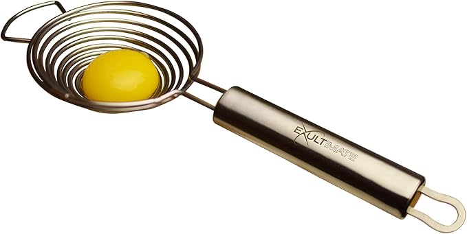 Stainless Steel Egg Separator Tool, Long Handled Egg White Separator No Drips and No Mess Egg Yolk and Egg White Extractor By Exultimate
