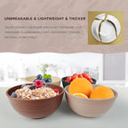 greenandlife 24oz/4PCS Wheat Straw Cereal Bowls, Lightweight Unbreakable Noodle Fruit Soup Rice Bowls Dishwasher Microwave Safe Bowl Sets, Non-toxin, BPA Free, Earth Tone