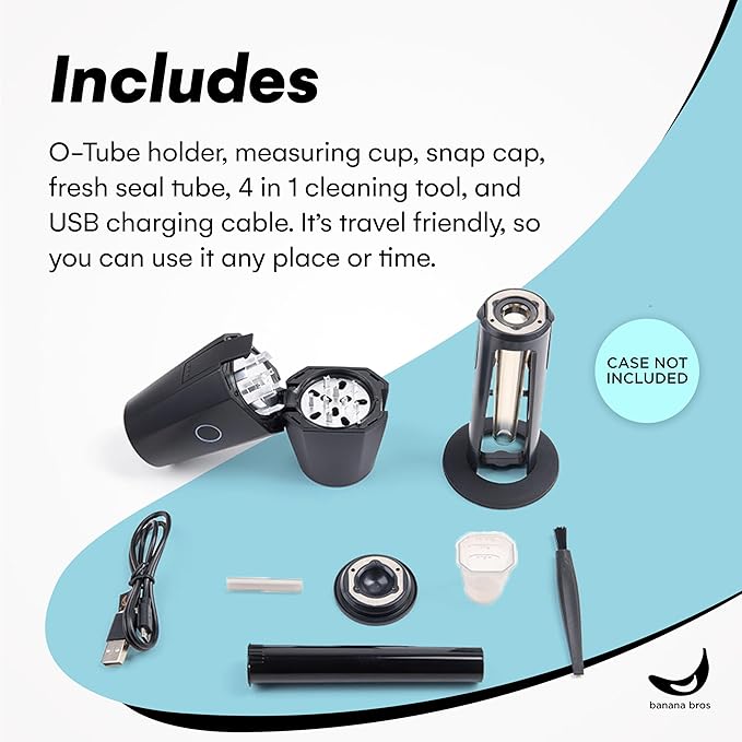 Banana Bros - OTTO Electric Smart Spice Grinder - Automatic Herb Grinder with Smart Technology - Rechargeable via USB - Portable Milling for Dry Herbs and Spices - Black - No Carrying Case
