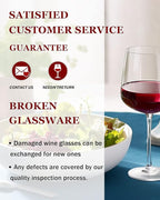 JBHO Set of 4-21 Ounce Hand Blown Italian Style Crystal Burgundy Wine Glasses - Lead-Free Premium Crystal Clear Glass - Gift-Box for any Occasion