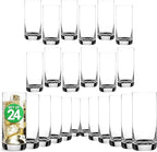 Nutrichef 14.2 oz Highball 24 Drinking Glasses Premium Lead-Free Crystal, Durable & Dishwasher Safe, Elegant Design for Water, Cocktails & Liquor - Perfect Gift Idea